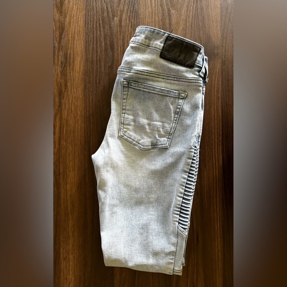 PACSUN Men's Stacked Skinny Active Stretch Light Blue Denim Jeans 28x30